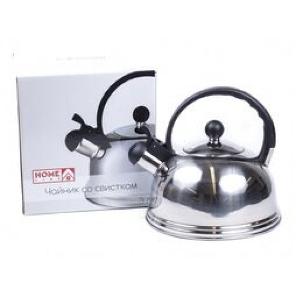 Чайник металлический со свистком и пластмассовой ручкой 3л Home Line GS-04063
